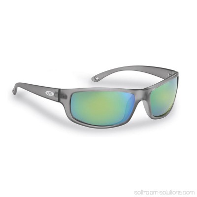 Flying Fisherman Slack Tide Polarized Sunglasses, Granite Frame, Amber-Green Mirror Lens 551050583
